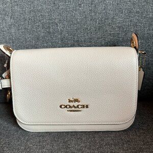 NWT! RARE! COACH Small Jes Messenger With Signature Canvas Strap In Chalk F76698